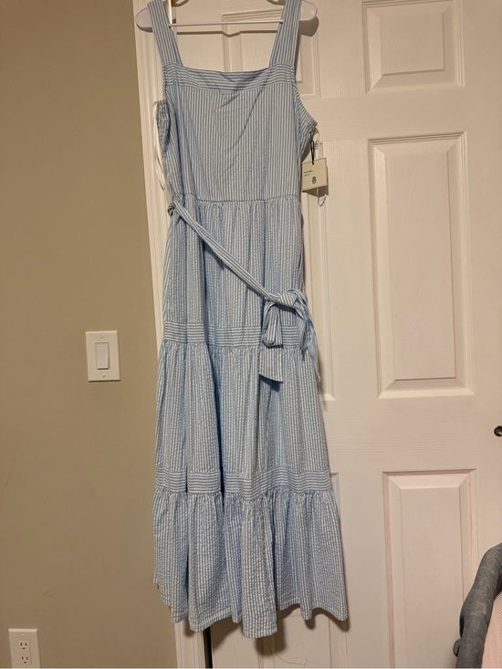 Marshalls Dresses & Skirts - Marshalls Light Blue & White Striped Maxi Dress with Tie Waist